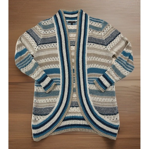 Sweaters - Bua/Bua Free Spirit Graceful Modest Open Front Long Cardigan Womens XL Colorful